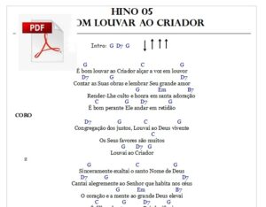Hino 05  É bom louvar ao Criador